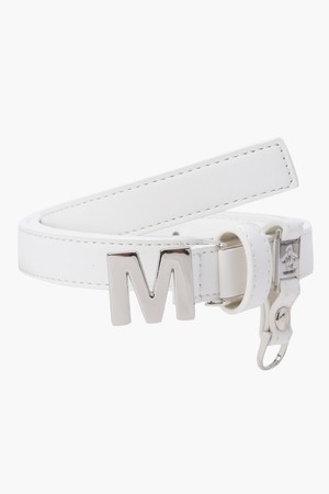 여성 M버클 스키니 벨트 화이트(MP112LBT21)