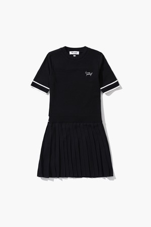 여성 반팔 니트 플리츠 원피스 (GP222LOP41)