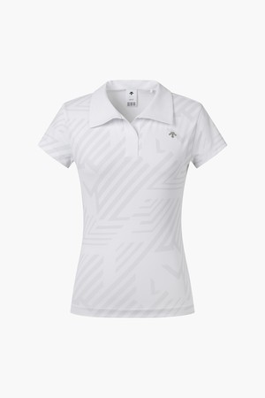 여성 와이드 카라 패턴 반팔티셔츠 (DP22WFTS63)