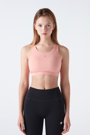 여성 베이직 미디움서포트 숏 브라탑 코랄(SP322TBR71)