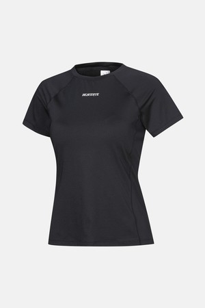 여성 브라캡 내장형 반팔 티셔츠 블랙(SP322TTS79)