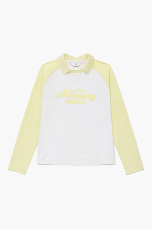 [먼싱웨어] 여성 래글런 카라 긴팔티셔츠 옐로우(MQ122LTL18)_CAMEL-a