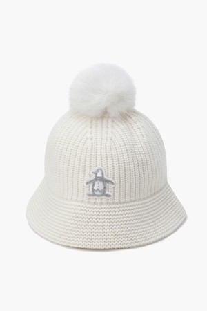 [먼싱웨어] 여성 방울 니트 버킷햇 아이보리(MP422LCPO3)_IVORY-a