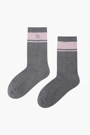 [먼싱웨어] 여성 컬러블럭 쿼터 삭스 멜란지그레이(MP322LSO75)_GREY-a