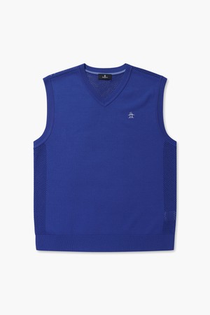 [먼싱웨어] 남성 경량 메쉬 브이넥 베스트 블루(MP121MKV31)_BLUE-a