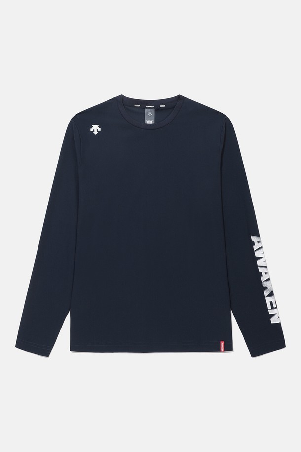 DESCENTE - 긴팔티셔츠 - 어웨이큰 워딩 그래픽 긴팔 티셔츠 네이비(SQ221ETL52)