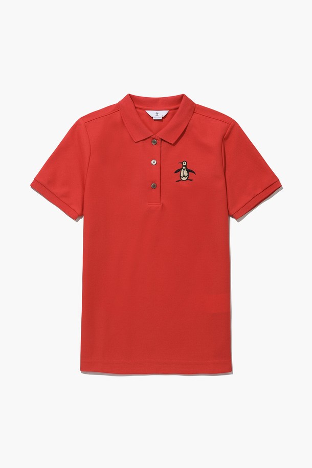 MUNSINGWEAR - 반팔 티셔츠 / 후디 - [70주년 기념] 여성 리틀 피트 폴로 티셔츠 레드(MQ212LTS61)