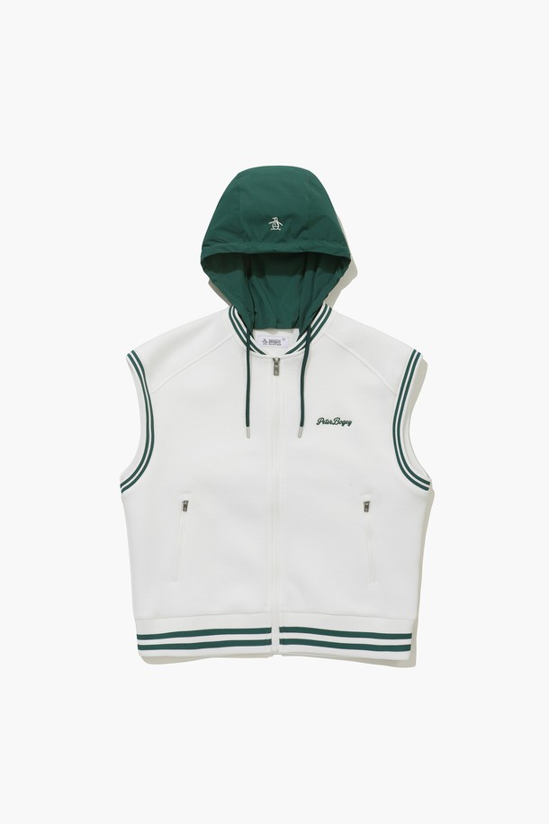 MUNSINGWEAR - 베스트 - 여성 후드 탈부착 풀오픈 베스트 화이트(MQ122PKV31)