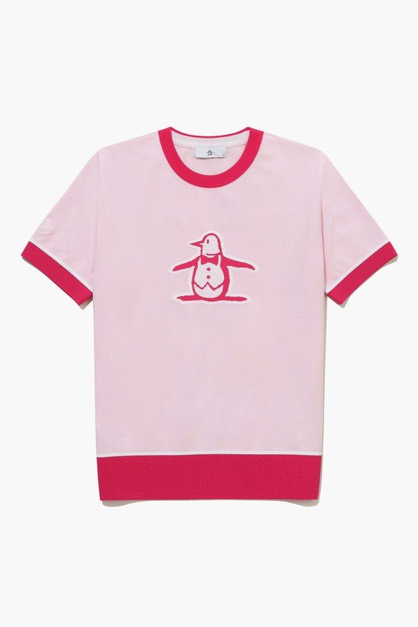 MUNSINGWEAR - 니트 - 여성 원포인트 반팔 스웨터 핑크(MQ322LSW71)