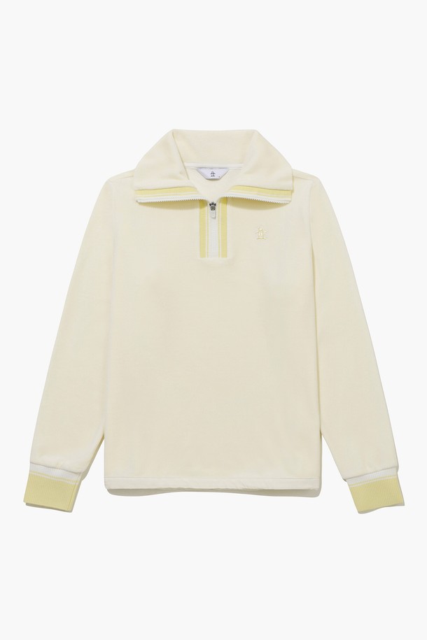 여성 골프룩을 위한 세일러 카라 반집업 티셔츠 옐로우 MQ422LTLO1입니다. 봄, 여름 시즌에 적합하며, 스포티한 스타일을 연출합니다. 면, 폴리에스터, 아크릴, 울, 스판덱스 혼방 소재로 제작되어 부드러운 촉감과 신축성을 제공합니다. 세일러 카라와 긴소매, 크롭 기장이 특징이며, 소매 립 시보리 마감과 밑단 스트링 처리로 활동성을 높였습니다. 4WAY  스트레치 기능과 보온성 강화로 편안한 착용감을 선사합니다.
