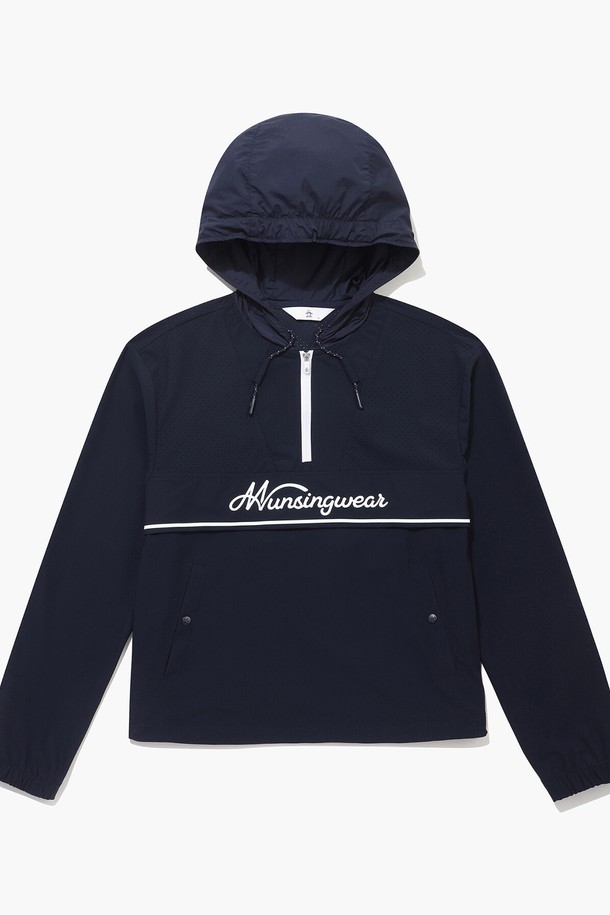 MUNSINGWEAR - 티셔츠 - 여성 냉감 메쉬 후드 티셔츠 다크네이비(MQ222LTL41)