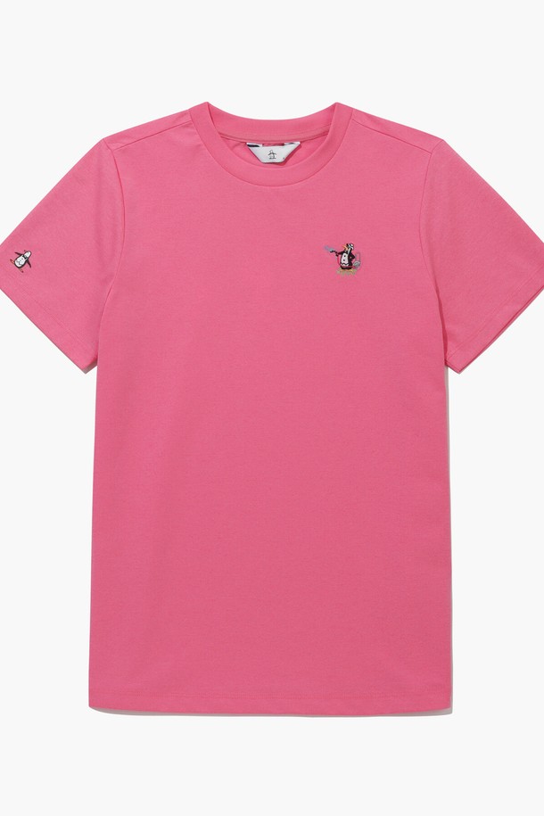 MUNSINGWEAR - 반팔 티셔츠 / 후디 - [70주년 기념] 여성 라운드 티셔츠 핑크(MQ222LTS61)