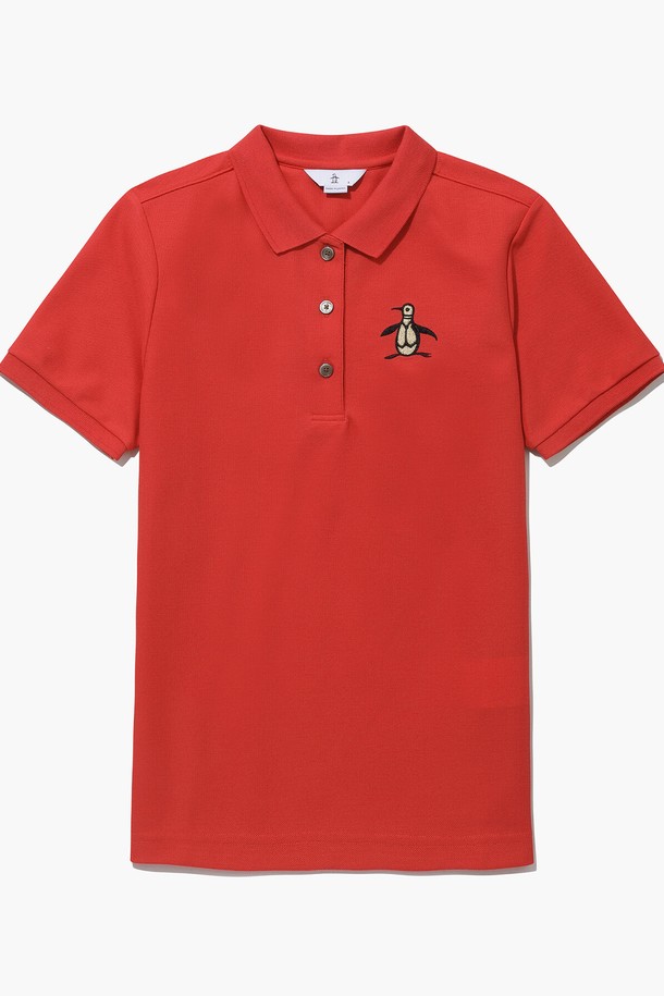 MUNSINGWEAR - 반팔 티셔츠 / 후디 - [70주년 기념] 여성 리틀 피트 폴로 티셔츠 레드(MQ212LTS61)