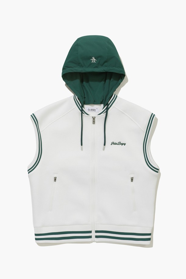MUNSINGWEAR - 베스트 - 여성 후드 탈부착 풀오픈 베스트 화이트(MQ122PKV31)