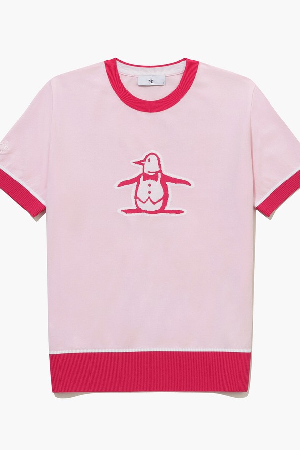 MUNSINGWEAR - 니트 - 여성 원포인트 반팔 스웨터 핑크(MQ322LSW71)