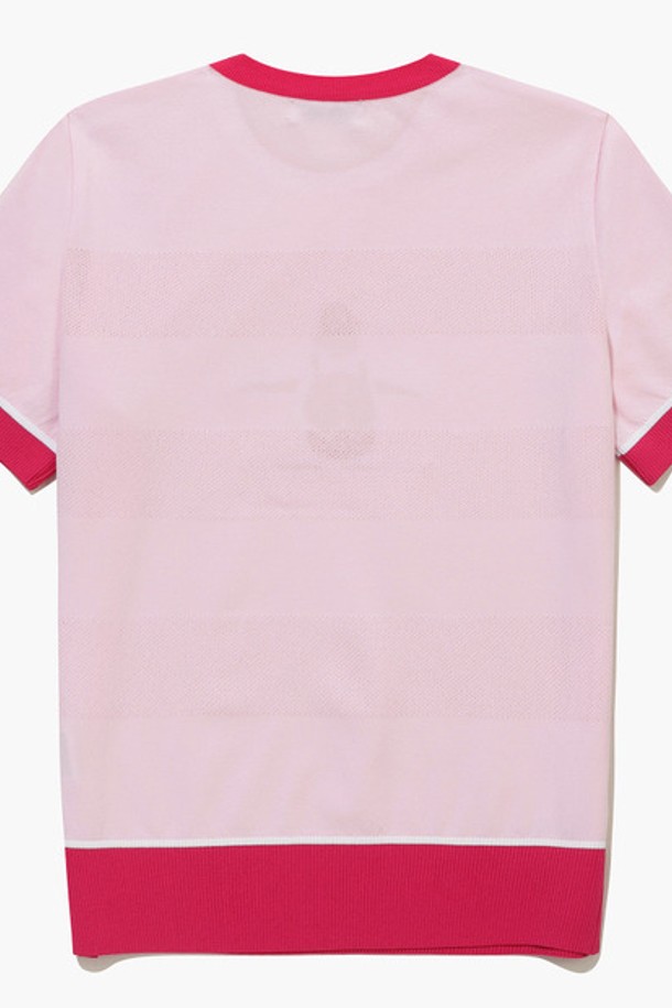 MUNSINGWEAR - 니트 - 여성 원포인트 반팔 스웨터 핑크(MQ322LSW71)