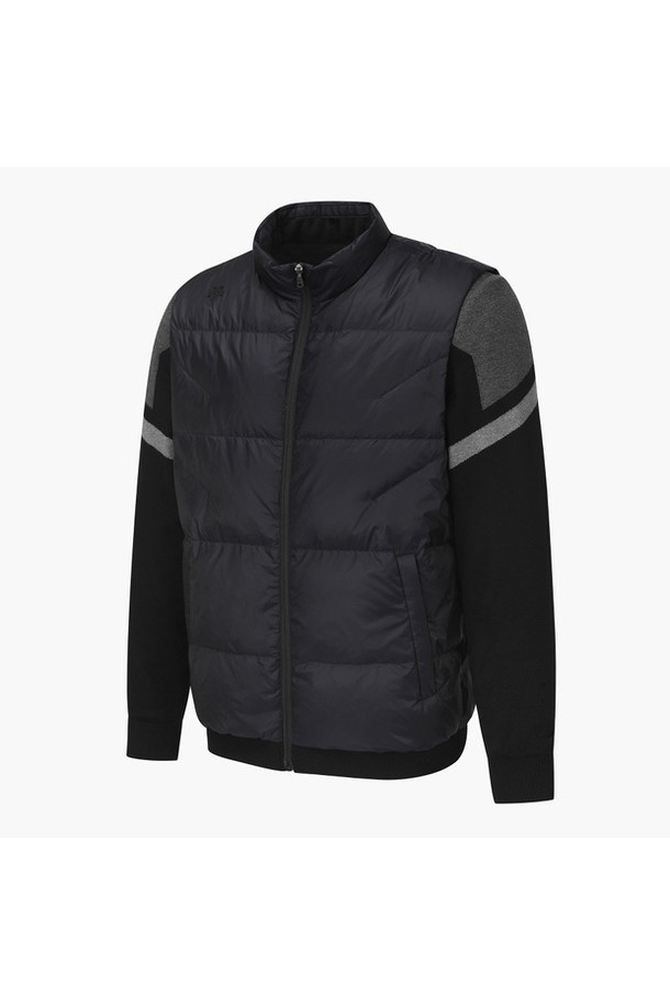 **아크먼트(ACMT) 남성 하이브리드 다운 점퍼 DQ42MFKOO2**

아크먼트(ACMT) 남성 하이브리드 다운 점퍼는 겨울철 스포츠 활동과 일상에서 모두 활용 가능한 남성용 다운 점퍼입니다. 무지 디자인에 블랙, 라이트 그레이 두 가지 색상으로 출시되어 어떤 스타일에도 쉽게 매치할 수 있습니다. 레귤러 핏에 두꺼운 두께감으로 보온성을 높였으며, 부드러운 촉감의 나일론, 레이온, 폴리에스터 혼방 소재를 사용하여 편안한 착용감을 제공합니다. 구스다운 충전재(90:10)와 신축성 있는 니트 소매가 특징이며, 집업 스타일로 간편하게 착용 가능합니다. 보온성과 신축성을 갖춰 골프룩을 포함한 다양한 스포티, 미니멀, 캐주얼 스타일에 적합합니다.
