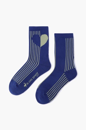 여성 하트 스트라이프 자카드 미들 삭스 (GQ122LSO23)