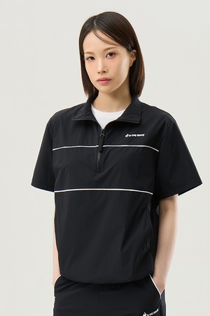 유니 씬플렉스 루즈핏 반팔 아노락 자켓 - 블랙(QQ223LJK52)