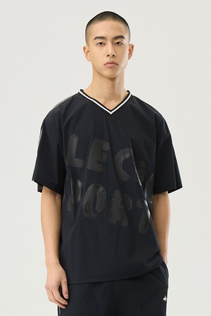 유니 씬플렉스 루즈핏 반팔 피스테 - 블랙(QQ223LWT51)