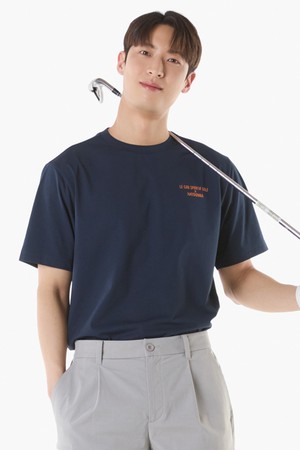 [하이다나 콜라보] 남성 라운드 티셔츠 (GQ221MRS61)_NAVY-a