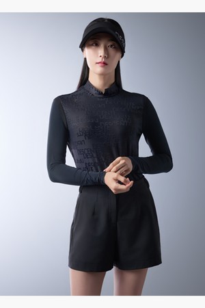 여성 자가드 긴팔 티셔츠 (DQ22WFTL45)