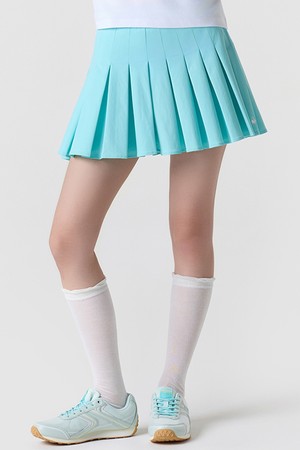여성 트리코트 플리츠 스커트(레깅스내장) - 민트(QQ222TSK5