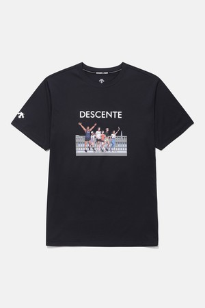 [DESCENTE X 김정윤 작가] 그래픽 반팔 티셔츠 블랙(SQ223ETS64)