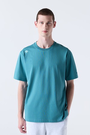 에센셜 백그래픽 코튼 반팔 티셔츠 다크 그린(SQ323UTS77)