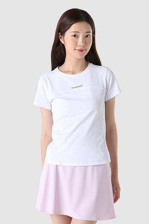 여성 애슬레저 슬림핏 듀얼플렉스 반팔티 - 화이트(QQ322ORS82)