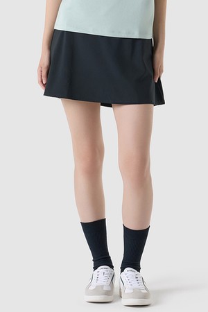 여성 플레어핏 나일론스판 이너팬츠 숏 스커트 - 블랙(QQ322OSK72)