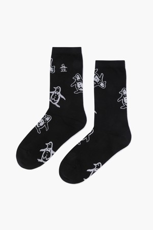 여성 펭귄 그래픽 쿼터 삭스 블랙(MQ322LSO74)