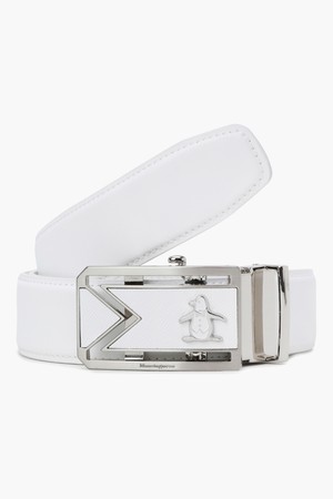 남성 M 로고 반자동 벨트 화이트(MQ321MBT71)