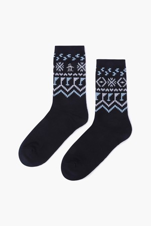 남성 홀리데이 패턴 삭스 다크네이비(MQ321MSO74)