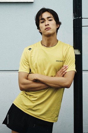 [홍태준 착용] 러닝 어쎈틱 반팔 티셔츠 옐로우(SQ321RTS79)