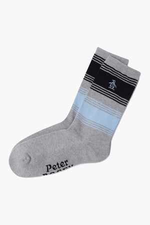 남성 스트라이프 블록 쿼터 삭스 멜란지그레이(MQ321PSO83)