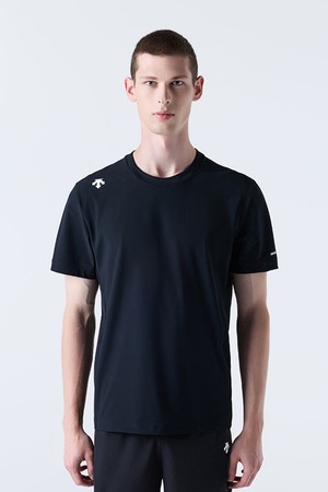 트레이닝 쿨링 트리코트 반팔 티셔츠 블랙(SQ323TTS71)