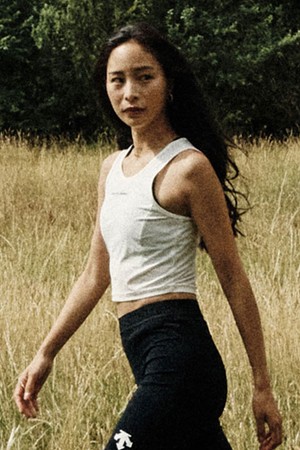 우먼스 러닝 크롭 싱글렛 아이보리(SQ322RST75)