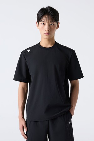 트레이닝 우븐 반팔티셔츠 블랙(SQ323TTS72)