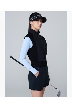 여성 사일런스블락 우븐 하이브리드 집업 베스트 (DQ32WFKV8A)