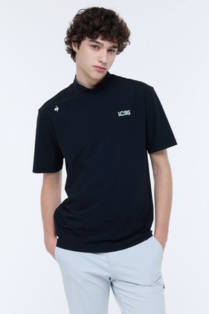 남성 모크넥 세미오버핏 티셔츠 (GQ321MTS72)_BLACK-a