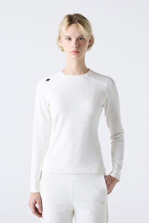 우먼스 골지 긴팔 티셔츠 아이보리(SQ322PTL82)