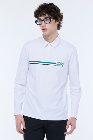 남성 소프트 스트레치 폴로 긴팔 티셔츠 (GQ321MTL83)_WHITE-a