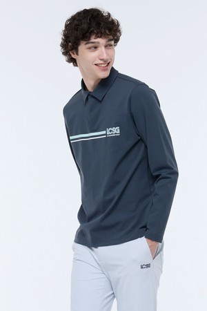 남성 소프트 스트레치 폴로 긴팔 티셔츠 (GQ321MTL83)_GREY-a
