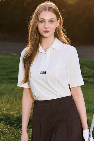 여성 베이직 반팔 카라 티셔츠 (GQ322LTS81)_WHITE-a