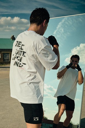 트레이닝 머슬 오버핏 반팔 티셔츠 아이보리(SQ321TTS84)