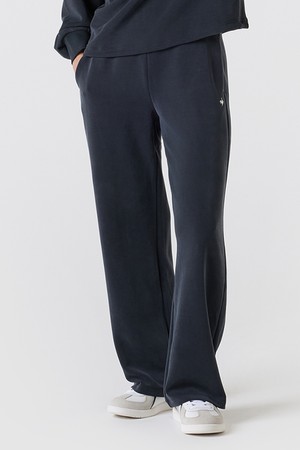 여성 레귤러핏 샌드워싱 더블텐션 팬츠 - 블랙(QQ322OFP85)