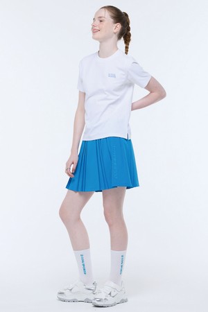 여성 뒷밴드 플리츠 스커트 (GQ322LSK92)_BLUE-a