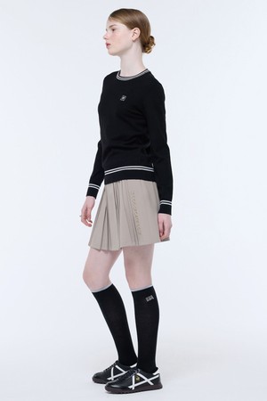 여성 뒷밴드 플리츠 스커트 (GQ322LSK92)_BEIGE-a