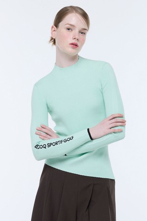 여성 베이직 골지 스웨터 (GQ322LKP81)_GREEN-a
